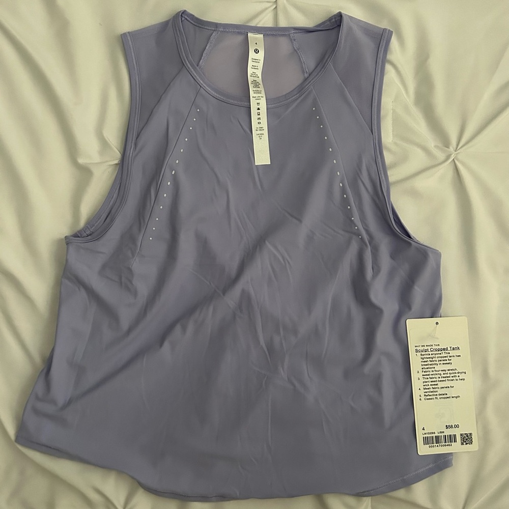 Lululemon sculpt cropped tank